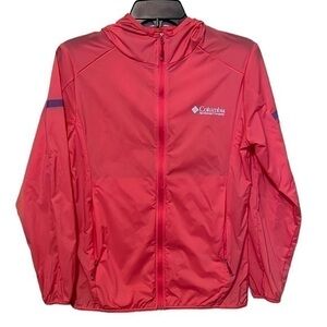 Columbia Zip Up Jacket with hood and zipper pockets very thin and lightweight